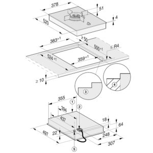 Bếp Gas Miele SmartLine CS 7101-1 FL 5 Bếp Gas Miele SmartLine CS 7101-1 FL