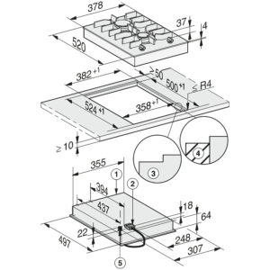 Bếp Gas Miele SmartLine CS 7102-1 FL 5 Bếp Gas Miele SmartLine CS 7102-1 FL