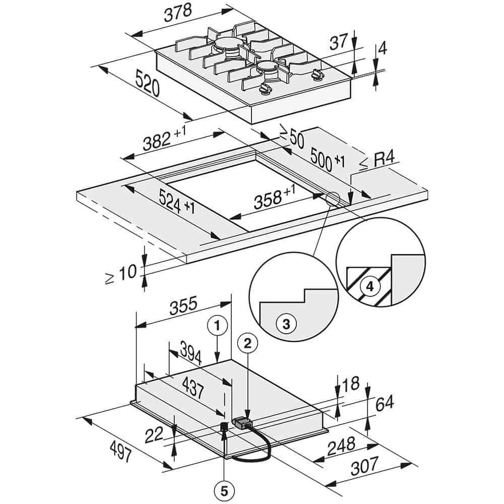 Miele SmartLine CS 7102-1 FL-6 Bếp Gas Miele SmartLine CS 7102-1 FL