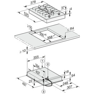 Bếp Gas Miele SmartLine CS 7102-1 FL 7 Bếp Gas Miele SmartLine CS 7102-1 FL