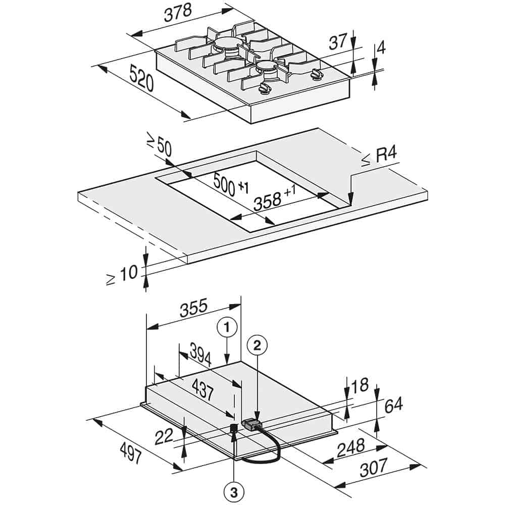 Miele SmartLine CS 7102-1 FL-8 Bếp Gas Miele SmartLine CS 7102-1 FL