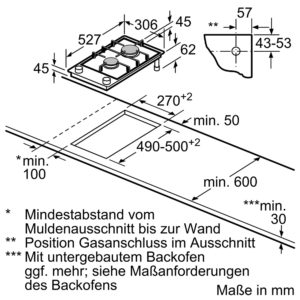 Bếp Ga Domino Bosch PRB3A6D70D Serie 8