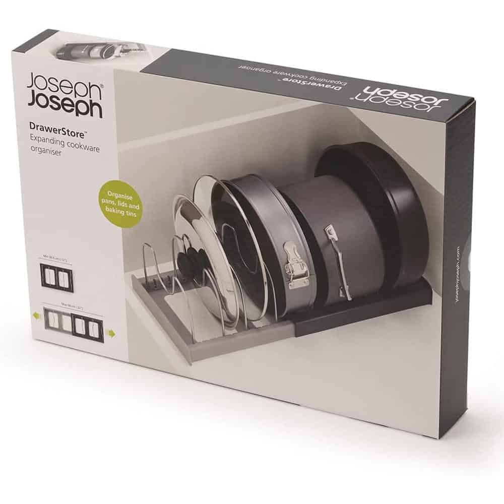 Joseph-Joseph-85167-5 Giá Để Nắp Vung, Chảo Joseph Joseph 85167 DrawerStore Màu Xám Đen