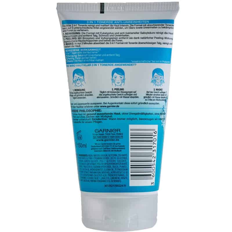 Sữa Rửa Mặt Garnier Hautklar 3in1 Tonerde Dành Cho Da Mụn & Bị Nhờn 150ml 7 Sữa Rửa Mặt Garnier Hautklar 3in1 Tonerde Dành Cho Da Mụn & Bị Nhờn 150ml