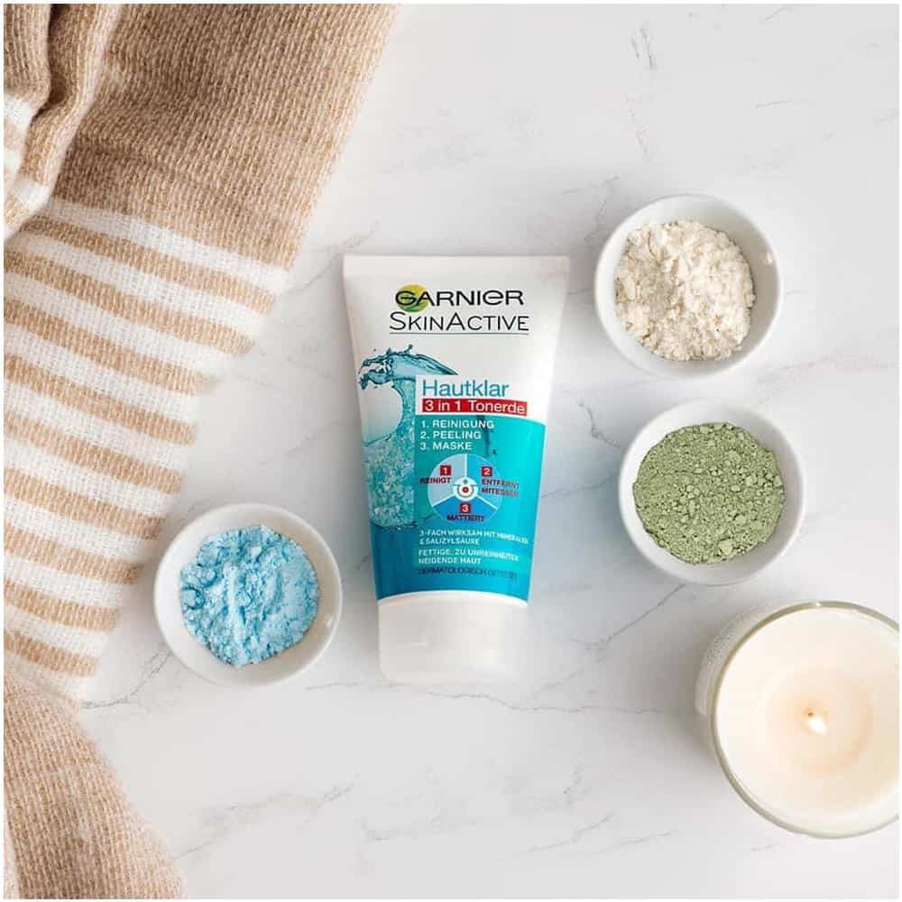 Sua-Rua-Mat-Garnier-Hautklar-5 Sữa Rửa Mặt Garnier Hautklar 3in1 Tonerde Dành Cho Da Mụn & Bị Nhờn 150ml