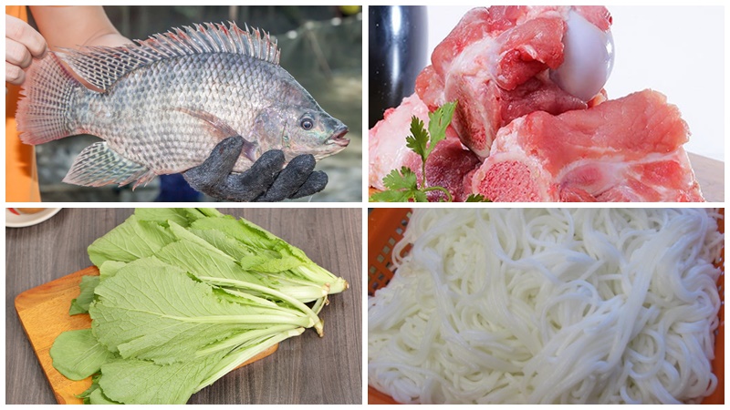 5 Cách Nấu Bún Cá Đơn Giản Tại Nhà Thơm Ngon, Chuẩn Vị Bắc 4 Những nguyên liệu cần thiết làm bún cá chấm