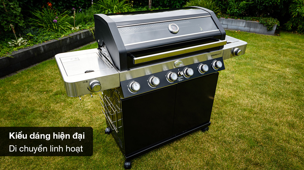 Bếp nướng gas Rösle BBQ-Station VIDERO G6-S 27500 W - Kiểu dáng hiện đại, có thể di chuyển Bếp nướng gas Rösle BBQ-Station VIDERO G6-S 27500 W - Kiểu dáng hiện đại, có thể di chuyển