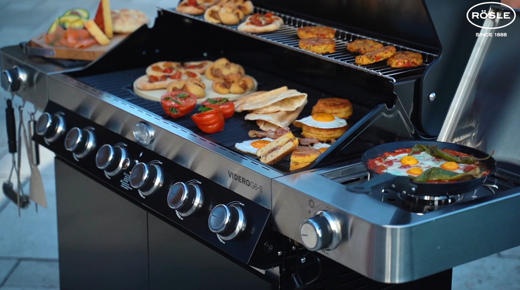 Bếp nướng gas Rösle BBQ-Station VIDERO G6-S 27500 W - Công suất mạnh mẽ, trang bị 6 đầu đốt Bếp nướng gas Rösle BBQ-Station VIDERO G6-S 27500 W - Công suất mạnh mẽ, trang bị 6 đầu đốt
