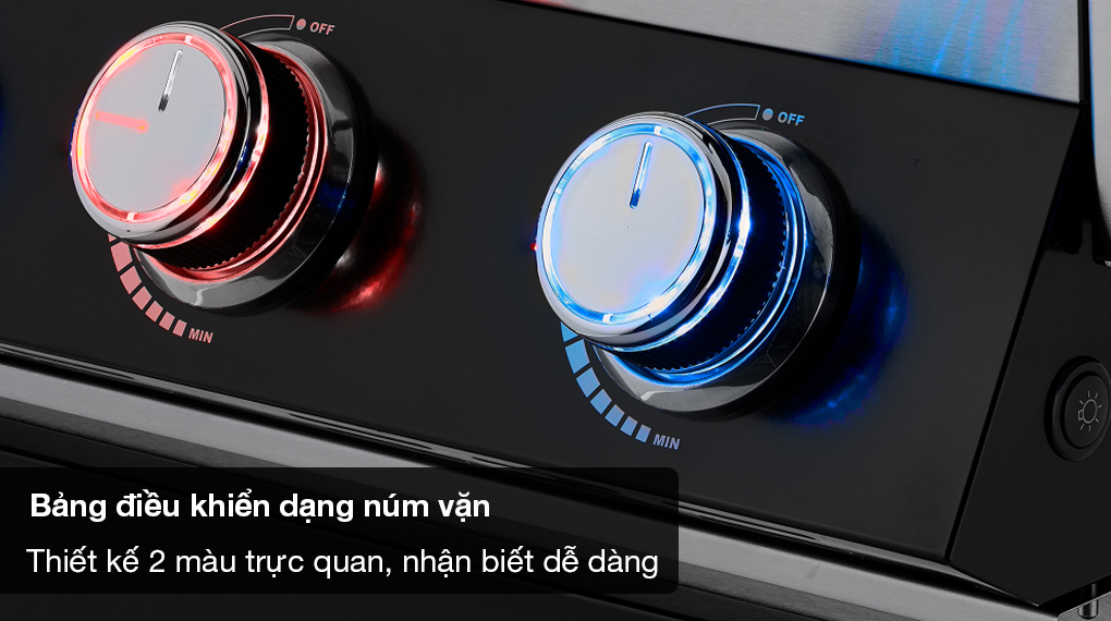 Bếp nướng gas Rösle BBQ-Station VIDERO G6-S 27500 W - Bảng điều khiển núm vặn, thiết kế 2 màu dễ nhận biết Bếp nướng gas Rösle BBQ-Station VIDERO G6-S 27500 W - Bảng điều khiển núm vặn, thiết kế 2 màu dễ nhận biết