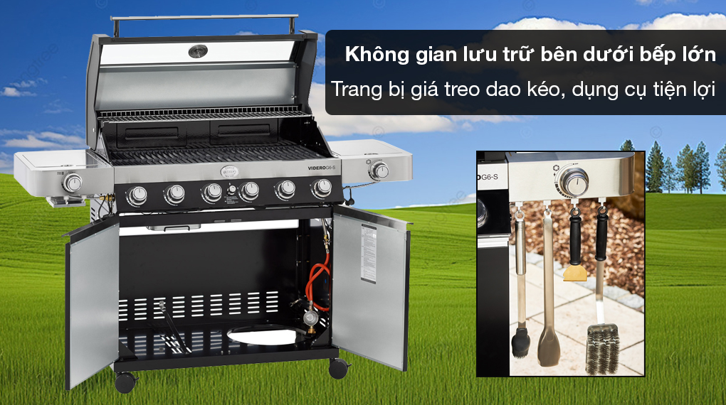 Bếp nướng gas Rösle BBQ-Station VIDERO G6-S 27500 W - Không gian lưu trữ rộng rãi Bếp nướng gas Rösle BBQ-Station VIDERO G6-S 27500 W - Không gian lưu trữ rộng rãi