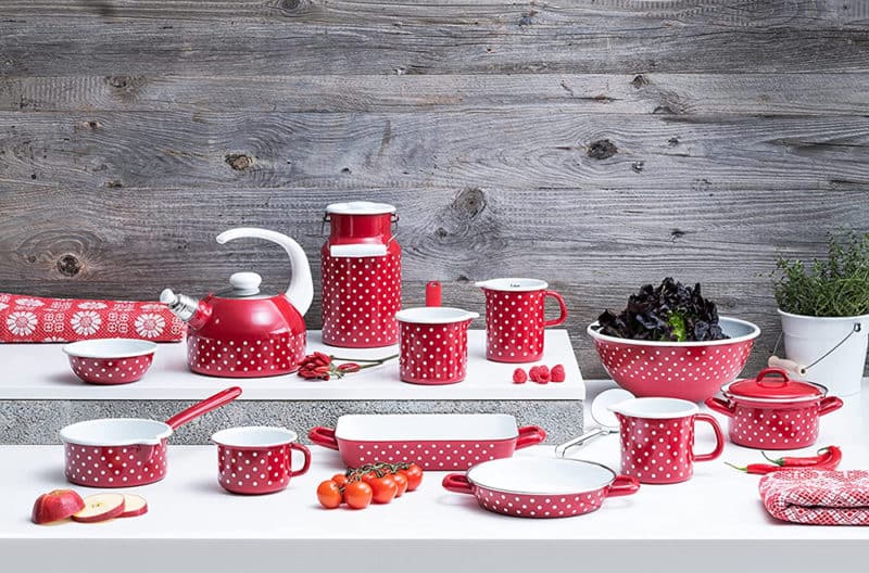 Tô trộn Riess Country Polka-dot Red 14 - 16 - 18cm 5 Bát Tô Riess Country Spot Red 14 - 16 - 18cm