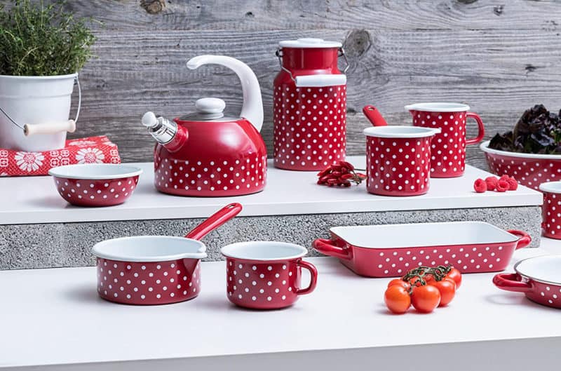 Tô trộn Riess Country Polka-dot Red 14 - 16 - 18cm 3 Bát Tô Riess Country Polka-dot Red 14 - 16 - 18cm
