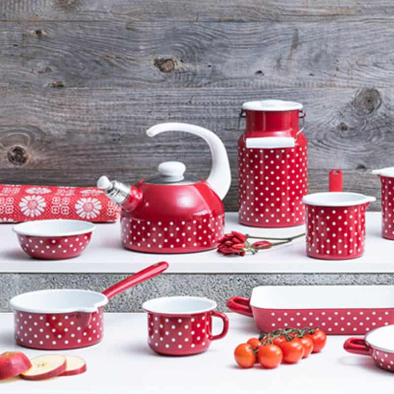 Quánh Riess Country Polka-dot Red 0036-077 14cm 3 Quánh Riess Country Polka-dot Red 0036-077 14cm
