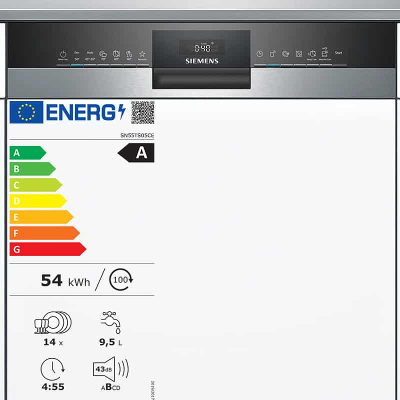 Máy Rửa Chén Bán Âm Siemens iQ500 SN55TS05CE 14 Máy rửa bát Siemens iQ500 SN55TS05CE