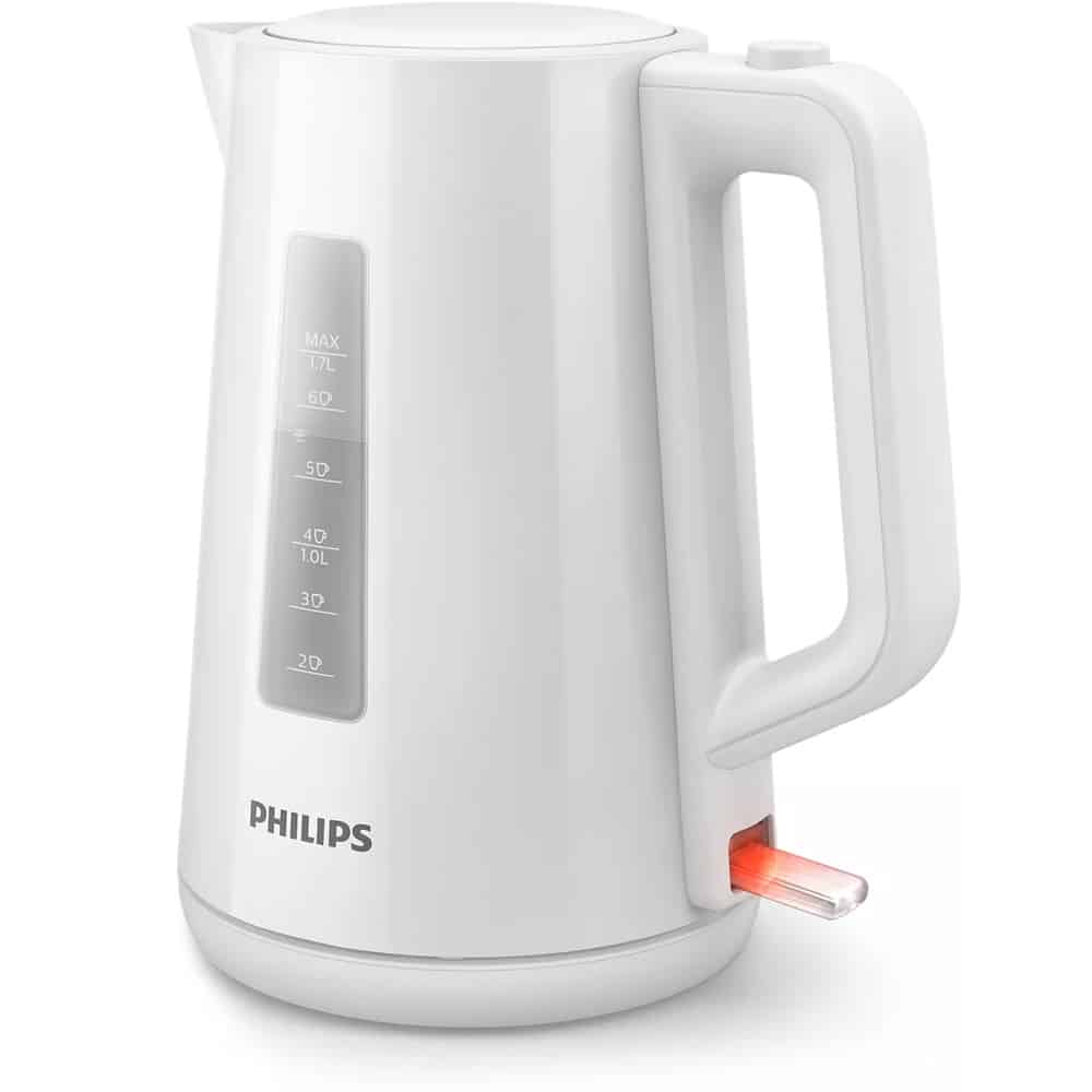 Am-Sieu-Toc-Philips-HD931800-3 Đèn báo hoạt động sáng lên khi bật ấm Đèn báo tích hợp trang nhã ở nút bật/ tắt của ấm siêu tốc Philips 9318/00 sẽ sáng lên khi bật ấm đun nước.