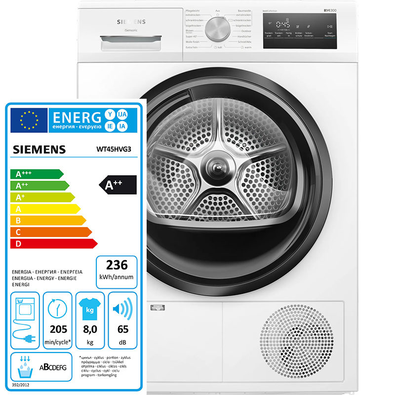 Máy Sấy Bơm Nhiệt Siemens iQ300 WT45HVG3 8kg - bestCollection 9 Máy Sấy Bơm Nhiệt Siemens iQ300 WT45HVG3 8kg - bestCollection