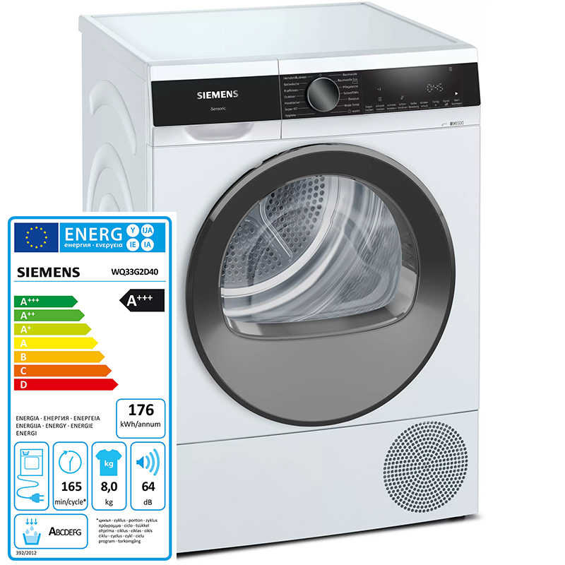 Máy Sấy Bơm Nhiệt Siemens iQ500 WQ33G2D40 8kg