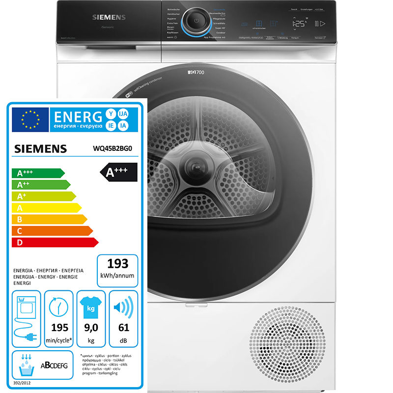 Máy Sấy Bơm Nhiệt Siemens iQ700 WQ45B2BG0 9kg 17 Máy Sấy Bơm Nhiệt Siemens iQ700 WQ45B2BG0 9kg