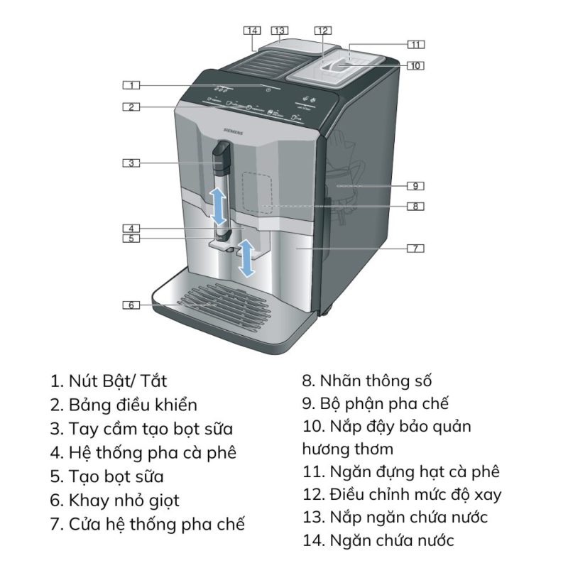 Máy Pha Cafe Siemens TI351509DE EQ.300 10 Máy pha cà phê Siemens TI351509DE EQ.300