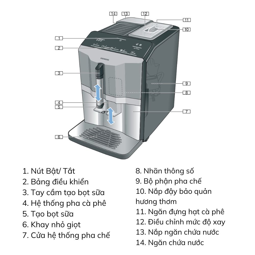 Máy pha cà phê Siemens TI351509DE EQ.300 Máy pha cà phê Siemens TI351509DE EQ.300