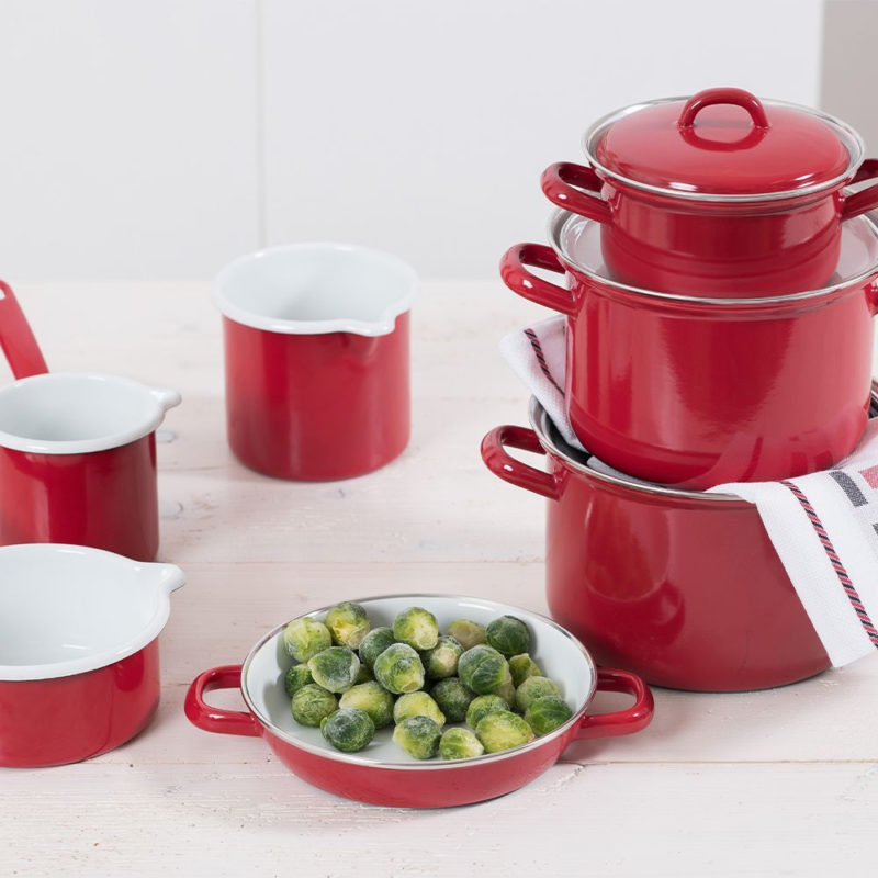 Nồi Hầm Cao Riess Classic Red 16cm, 1.5L & 18cm 2,5L