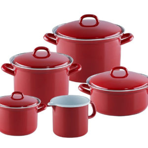 Nồi Hầm Thấp Riess Classic Red 18cm 1,5L & 20cm 2L