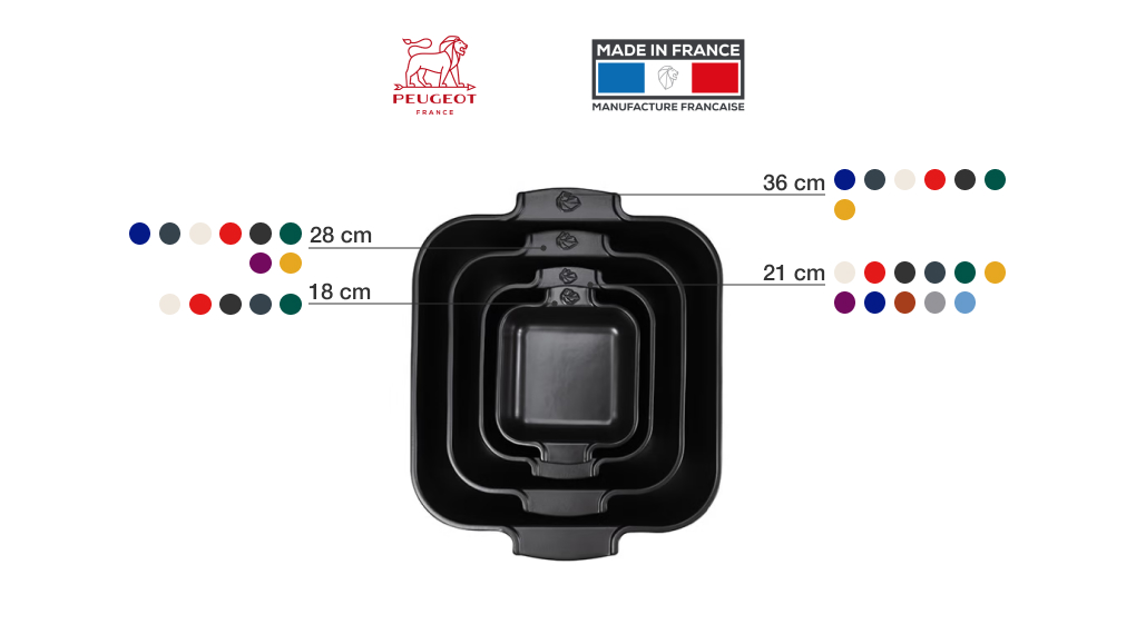 Khay nướng vuông gốm Peugeot Appolia - Tổng quan thiết kế Khay nướng vuông gốm Peugeot Appolia