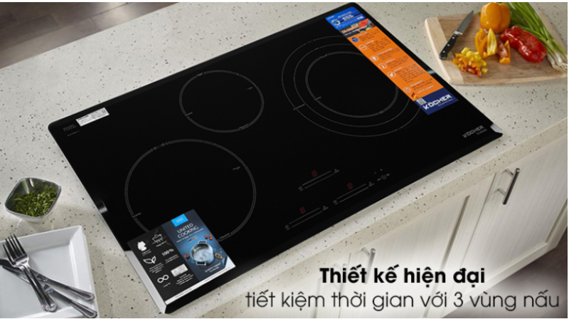 Bếp từ của Đức hãng nào tốt nhất? Kinh nghiệm mua bếp từ của Đức 3 Bếp từ 3 vùng nấu của Kocher