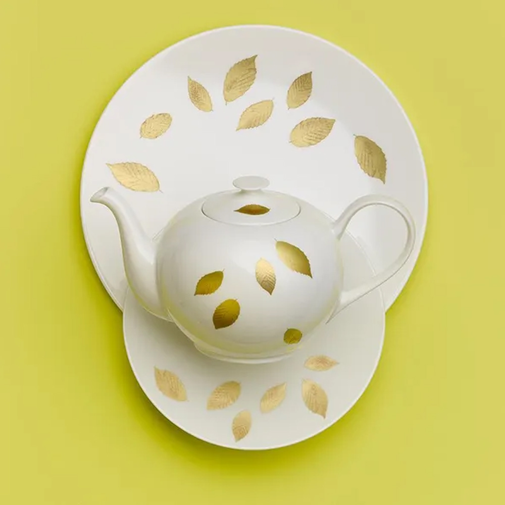 Ấm Trà Dáng Tròn Dibbern Gold Leaf 0117408800 1.3L Ấm Trà Dáng Tròn Dibbern Gold Leaf 0117408800 1.3L