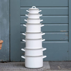 Nồi Dáng Cao Kèm Nắp Riess Weiss Trắng 20-22cm