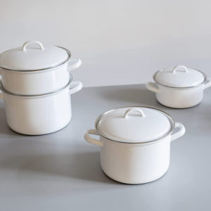 Nồi Dáng Cao Kèm Nắp Riess Weiss Trắng 20-22cm