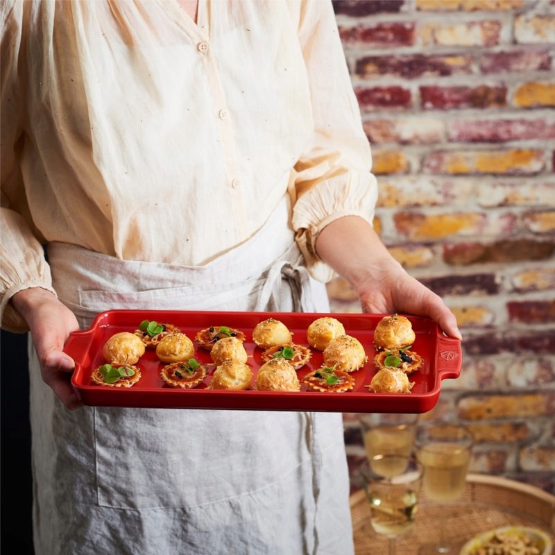 Khay nướng khai vị gốm Peugeot Appolia Petit 40 cm 21 Khay Nướng, Bày Bánh PETITS Chữ Nhật Peugeot Appolia 60725 40cm Đỏ