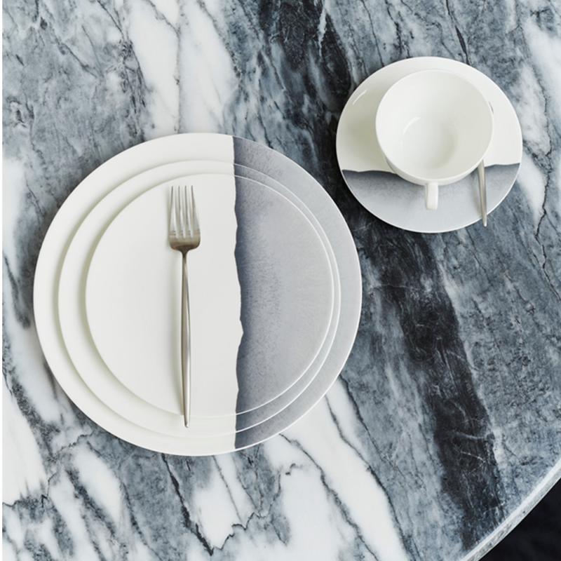 Đĩa Dibbern Silhouette Xám, Trắng 24 & 28cm