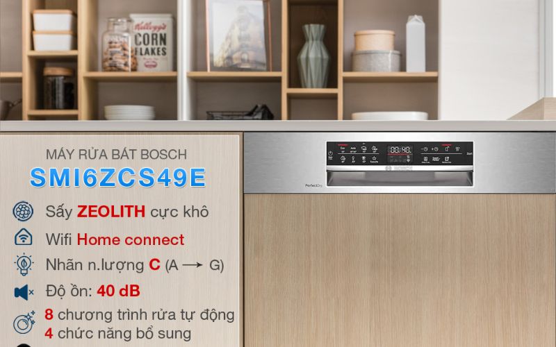Máy rửa bát SMI6ZCS49E có thể kết nối với điện thoại thông minh