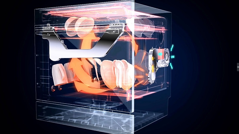 Máy rửa bát có chức năng sấy khô giúp làm sạch bát đĩa đến 99%