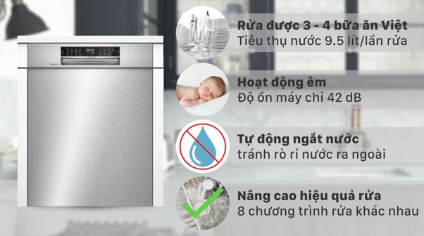 Nâng cao chất lượng cuộc sống với máy rửa chén Bosch Serie 6 SMU6ECS57E