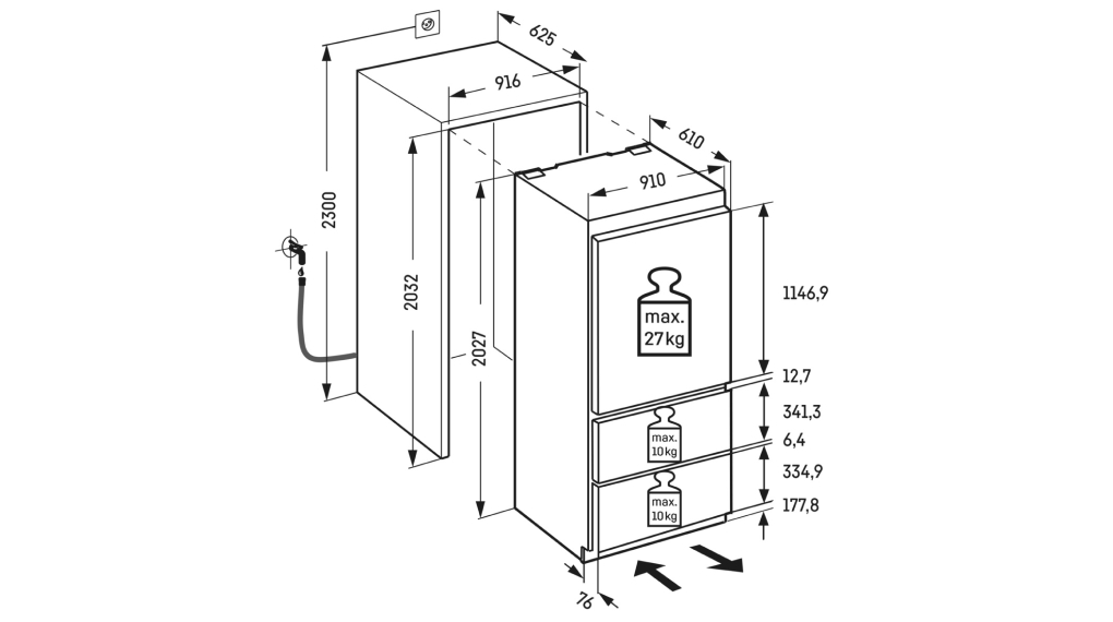 Tủ lạnh âm tủ Liebherr 480 lít ECBN 6156 PremiumPlus BioFresh NoFrost - Thông số lắp đặt tu lanh liebherr ecbn 6156 2 3 Gia Dụng Đức Đà Nẵng