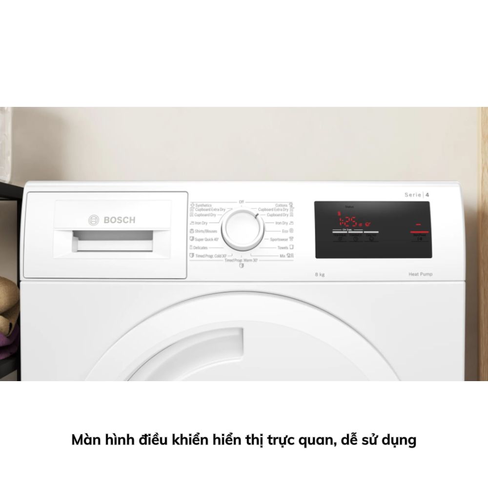 Máy Sấy Bơm Nhiệt Bosch WTH83028SG Series 4 8 kg May Say Bom Nhiet Bosch WTH83028SG Series 4 8 kg 2 1 Gia Dụng Đức Đà Nẵng