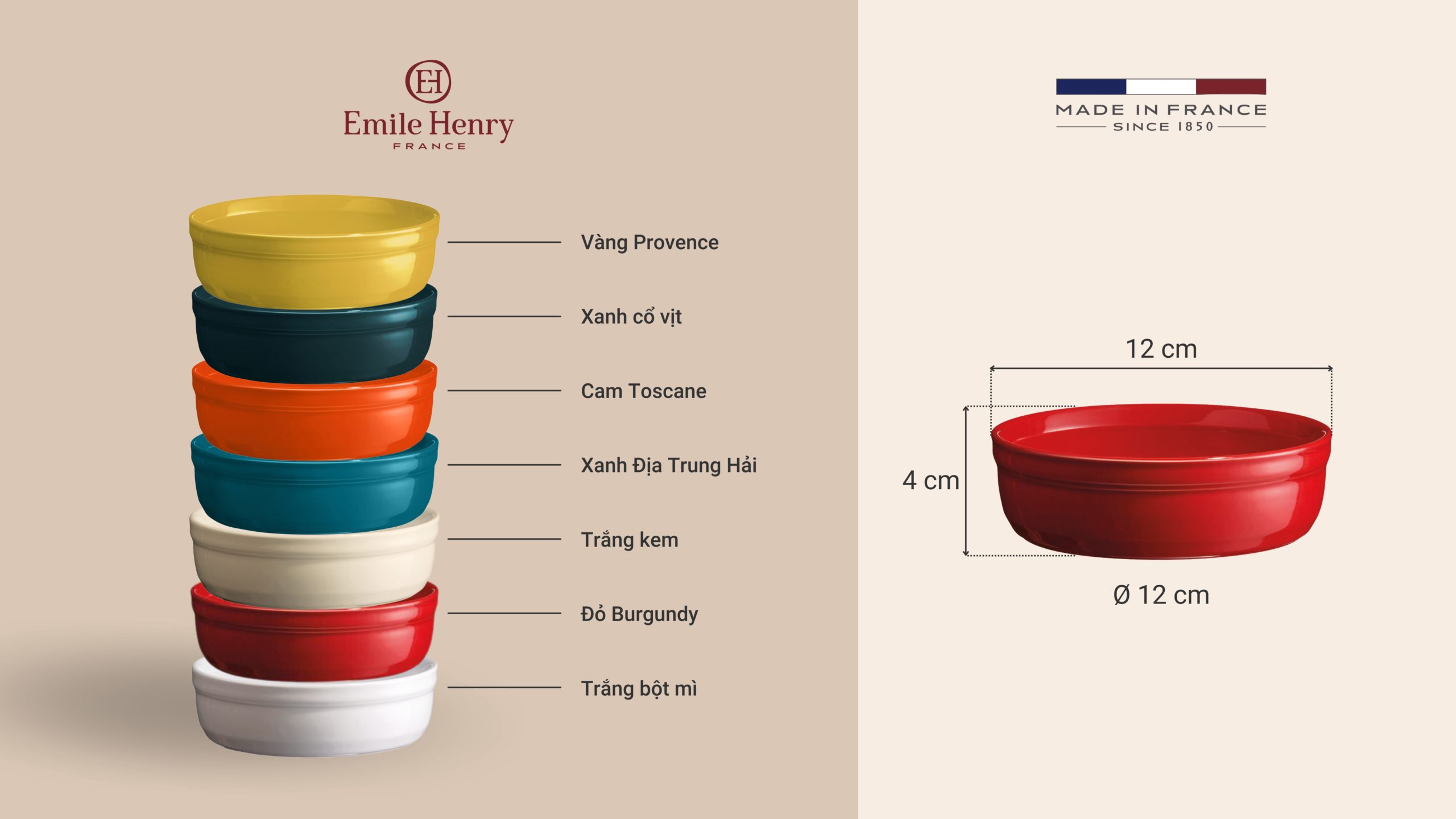 Khuôn Creame Brulee Emile Henry EH341013 Ø 12 Cm 13 Khuôn Creame Brulee Emile Henry EH341013 Ø 12 cm