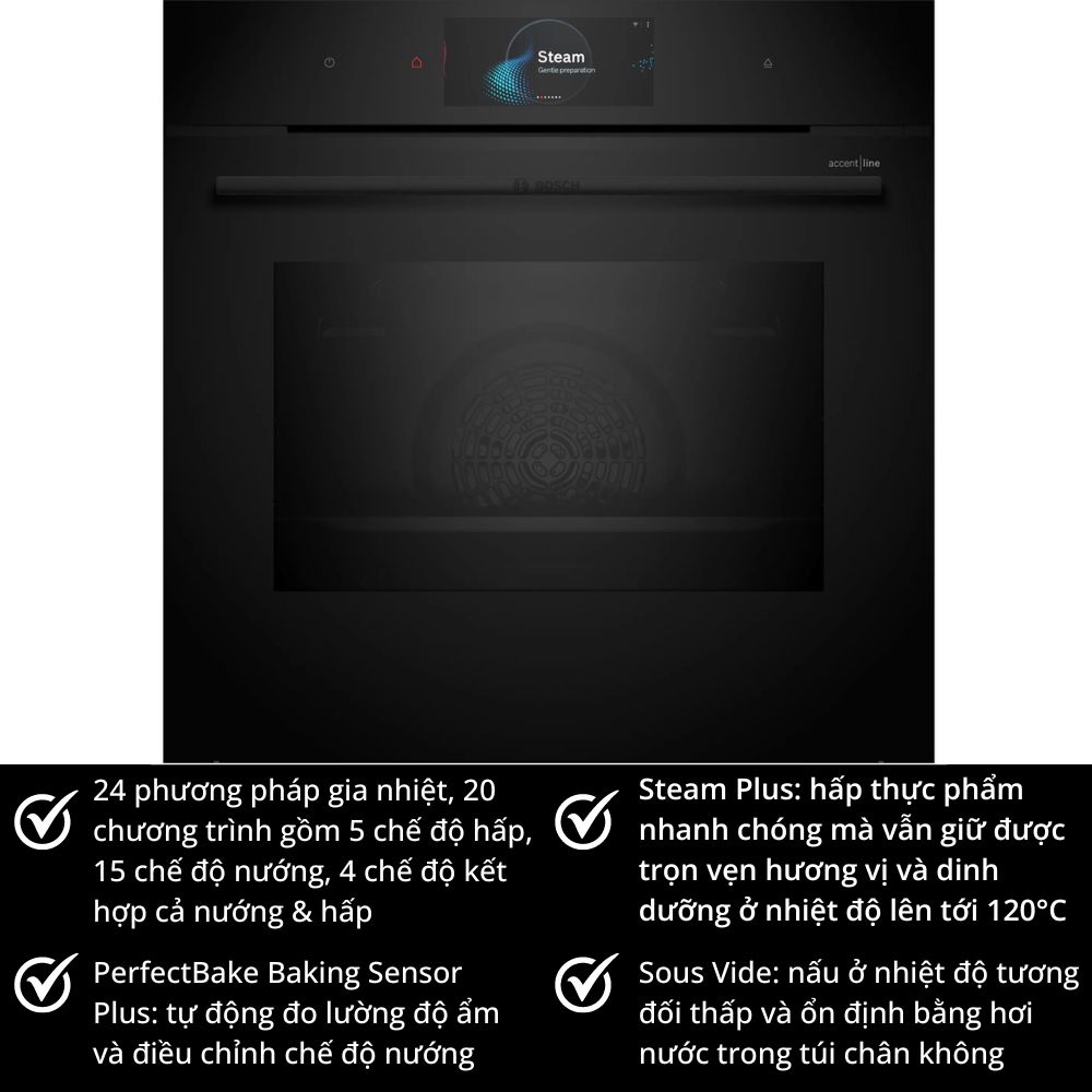 Lò Nướng Kết Hợp Hấp Bosch HSG958DB1 Serie 8 Lò Nướng Kết Hợp Hấp Bosch HSG958DB1 Serie 8