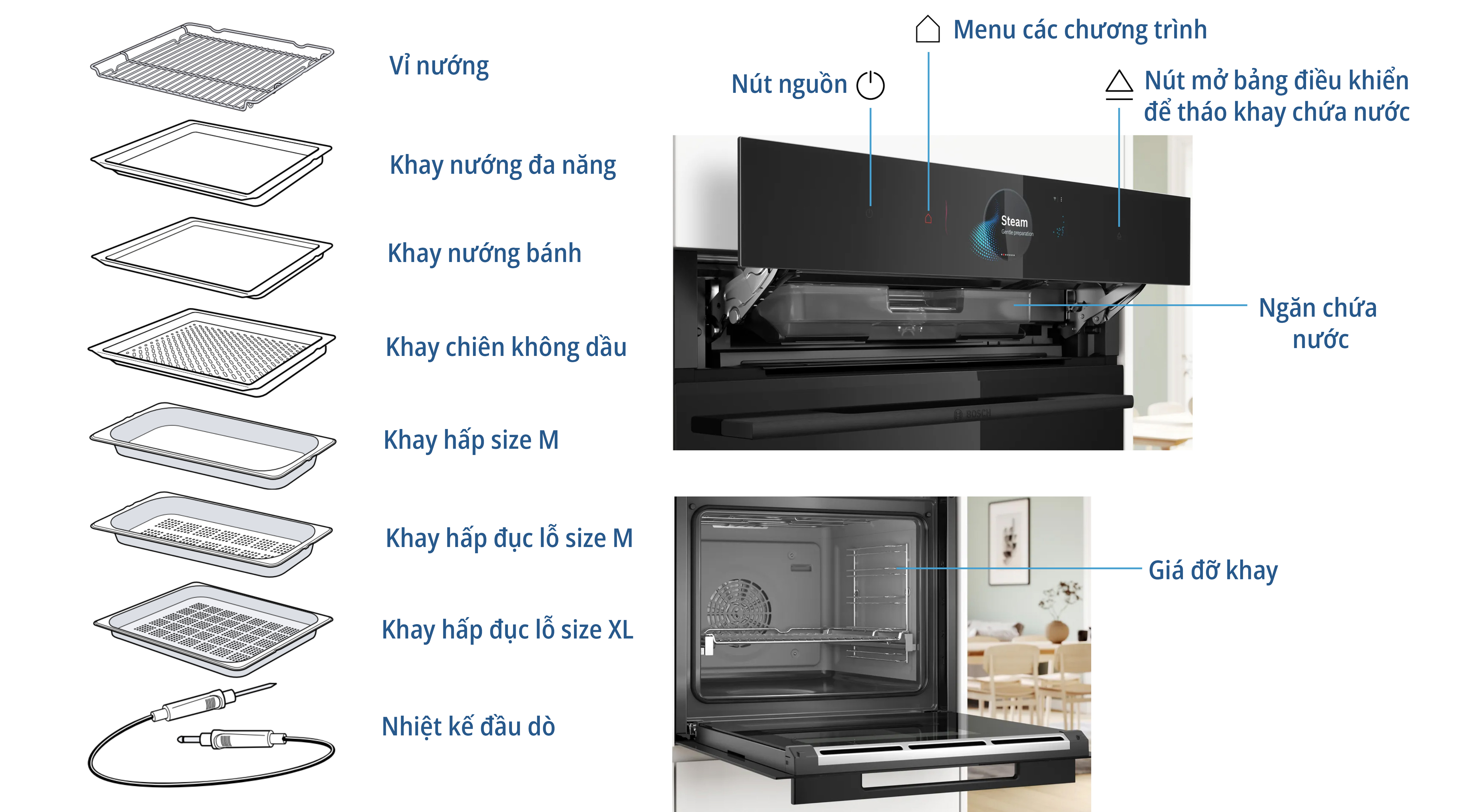 lo-nuong-bosch-HSG958DB1-serie8 Lò Nướng Kết Hợp Hấp Bosch HSG958DB1 Serie 8