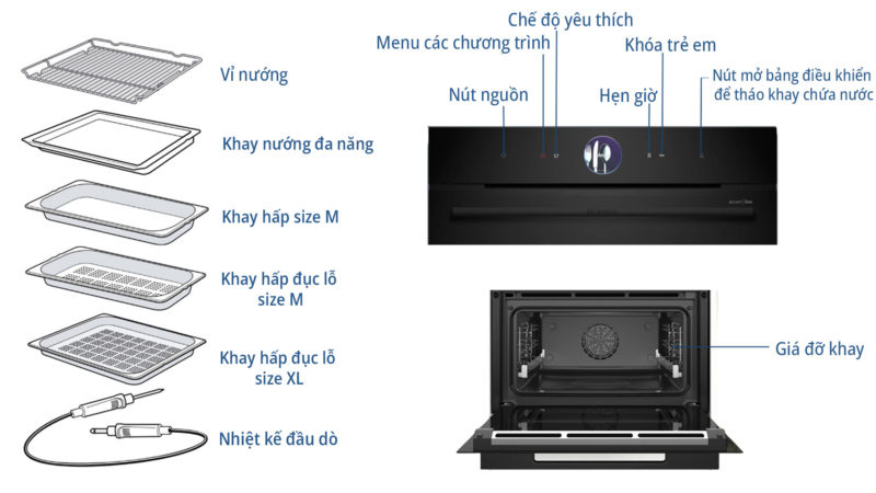 Lò Nướng Kết Hợp Hấp Bosch CSG936DB1 Series 8