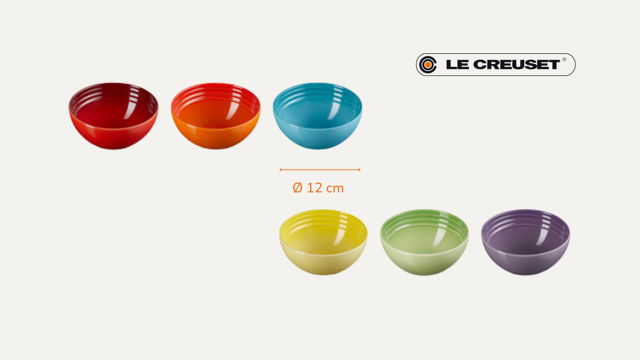 Set 6 Chén Rainbow Le Creuset N085986 12 Set 6 Chén Rainbow Le Creuset N085986