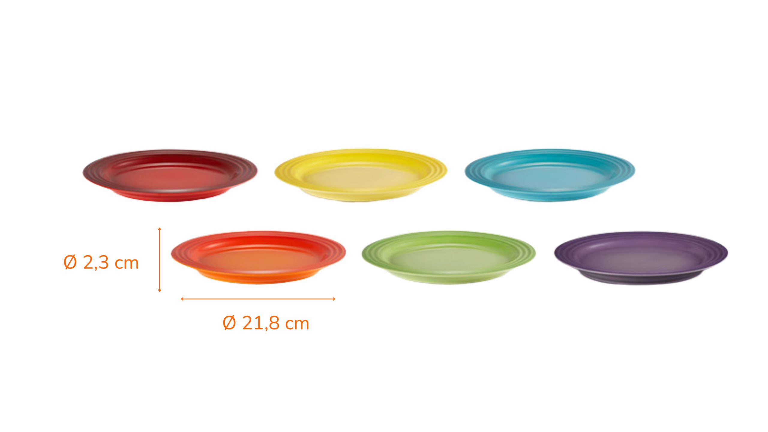 Set 6 Đĩa 22cm Rainbow Le Creuset N085985