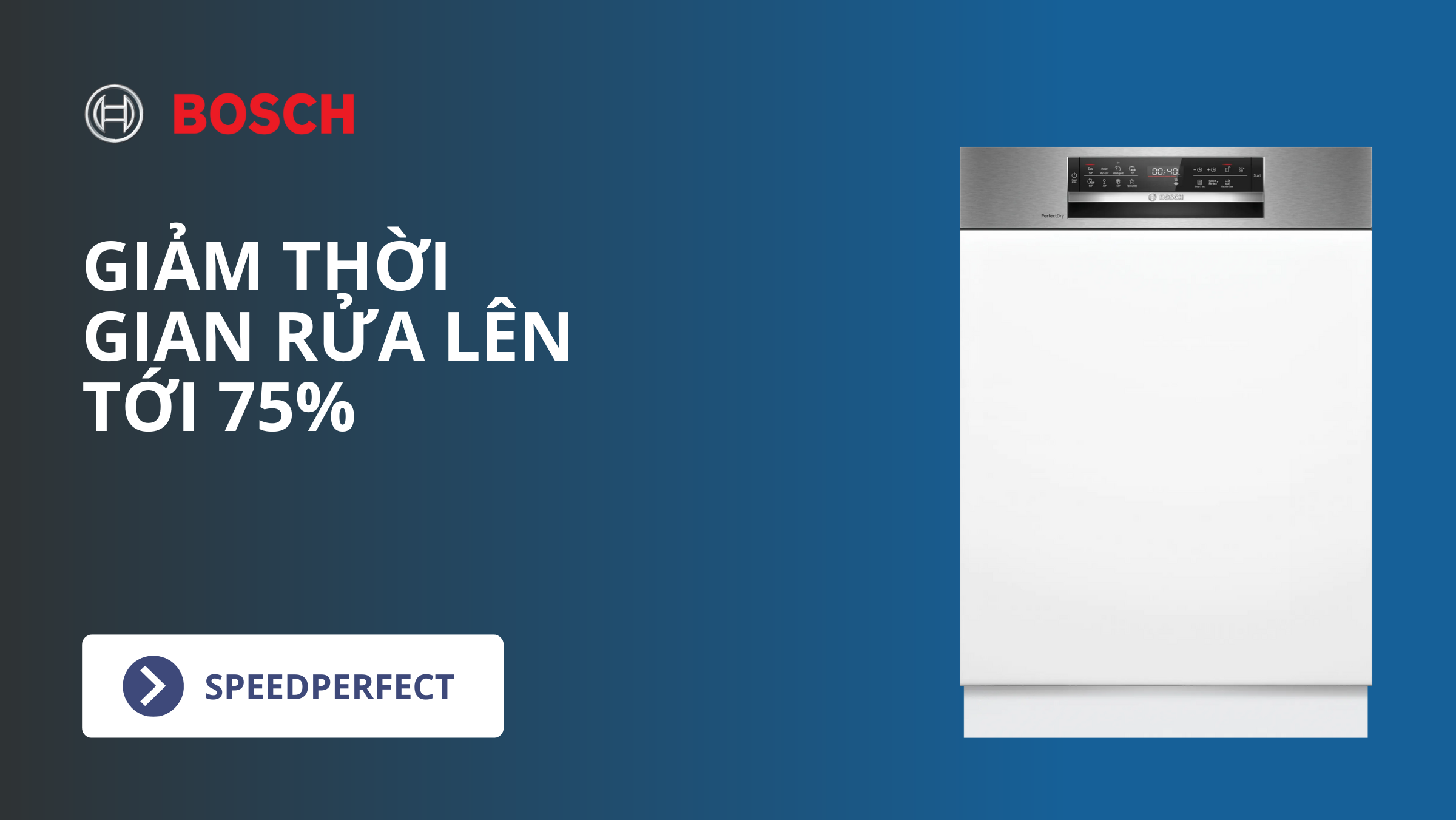 Máy Rửa Chén Bosch SMI6ZCS16E Series 6 Bán Âm 16 máy rửa chén Bosch series 6