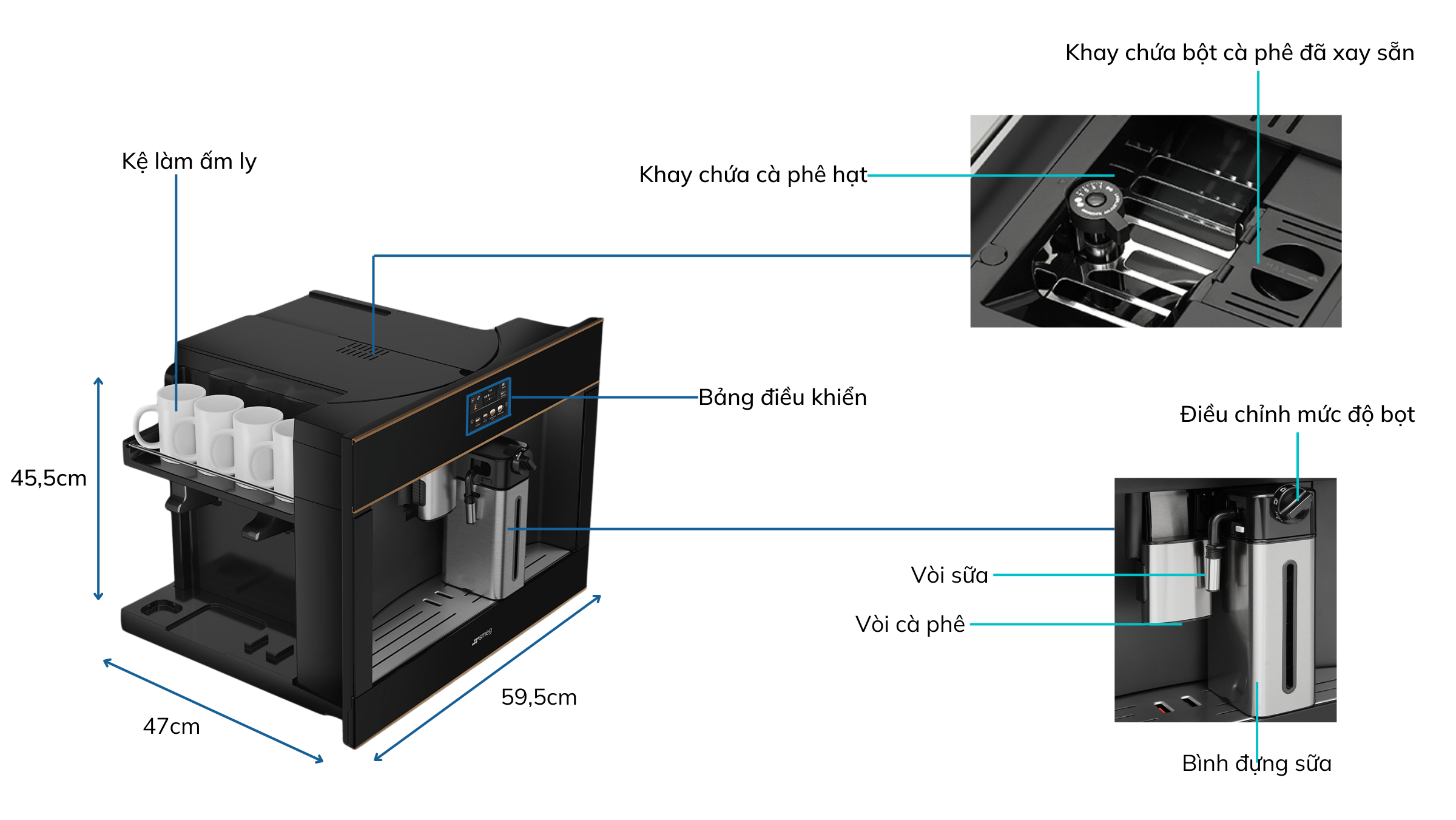 Máy Pha Cafe Smeg CMS4604NR 17 jifsadsa Gia Dụng Đức Đà Nẵng