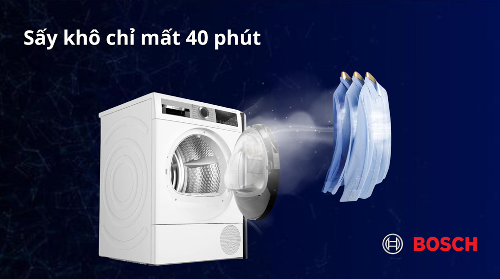 Máy sấy bơm nhiệt Bosch 9kg WQG24570SG Series 6 - Super Quick 40' may say bom nhiet bosch 9kg wqg24570sg 5 Gia Dụng Đức Đà Nẵng
