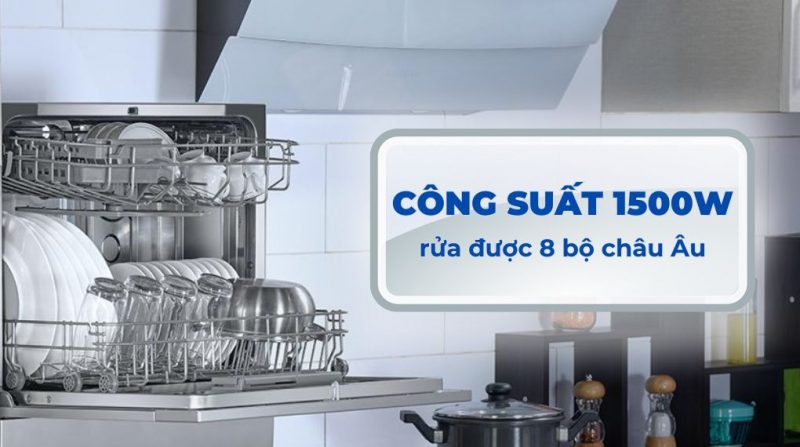 Máy rửa chén Rosières RDCP 8S-04 - Công suất 1500W Máy rửa chén Rosières RDCP 8S-04