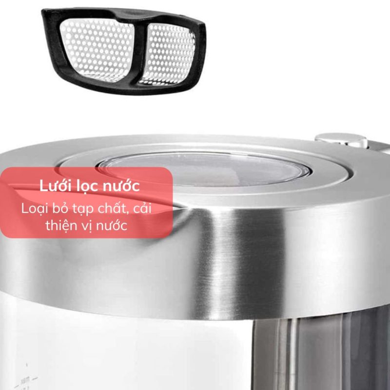 Ấm siêu tốc WMF Lono Glass Waserkocher 04 1315 0011 9 Ấm siêu tốc WMF Lono Glass Waserkocher 04 1315 0011