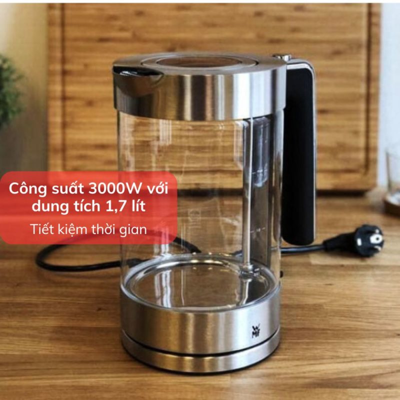 Ấm siêu tốc WMF Lono Glass Waserkocher 04 1315 0011 7 Ấm siêu tốc WMF Lono Glass Waserkocher 04 1315 0011